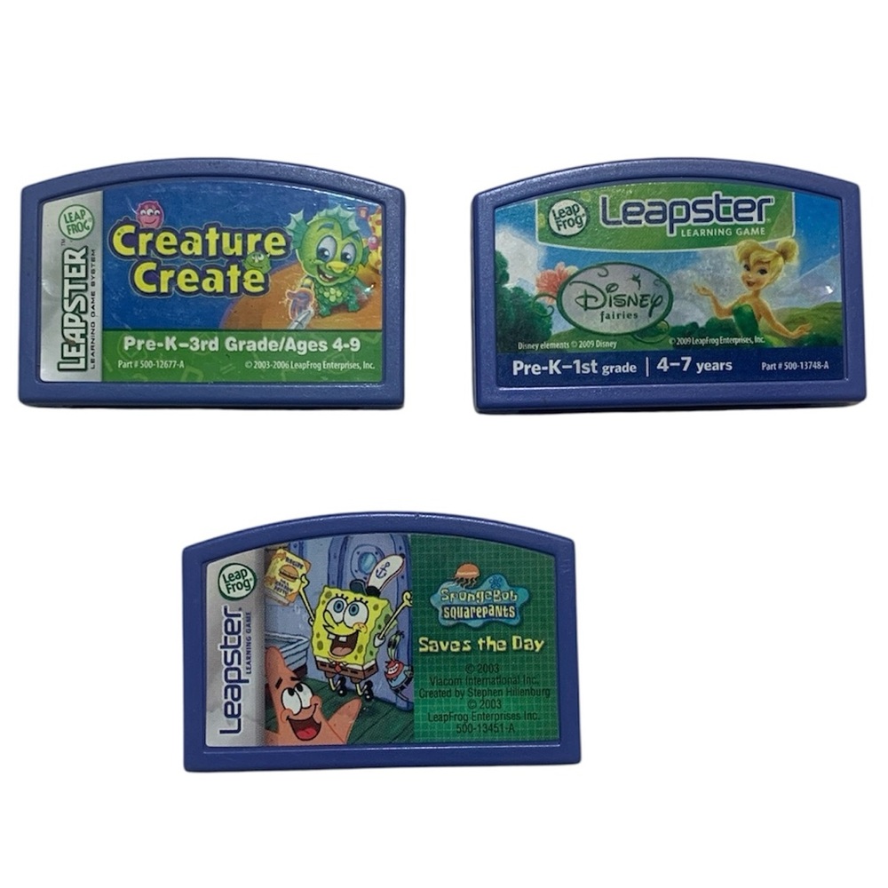 Leapster Learning Game Cartridge Game Lot of 3 Pre-K-3rd Grade / NOT TESTED